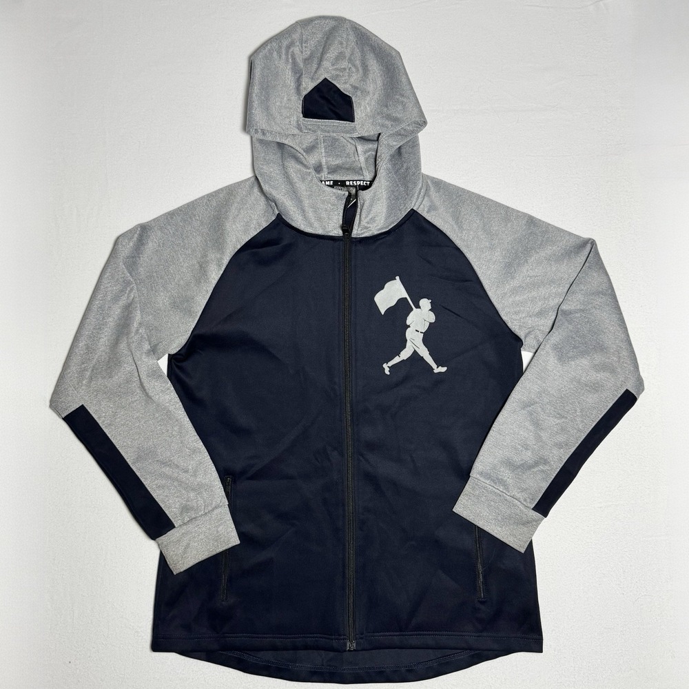 Baseball Radbourn Zip Up Jacket Navy Blue Grey‎ Mens Jacket Size M